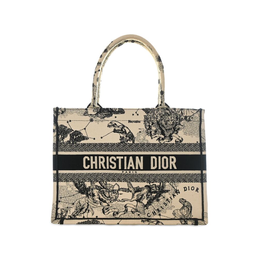 Pre-Loved Dior Medium Canvas Embroidered Zodiac Toile De Jouy Book Tote
